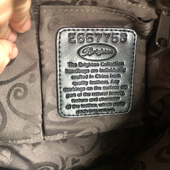 Brighton metallic slate grey hobo bag with sterling silver plated strap detail - Picture 3 of 14